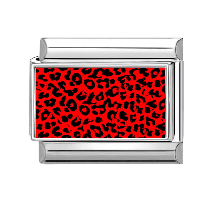 Leopardí vzor červený