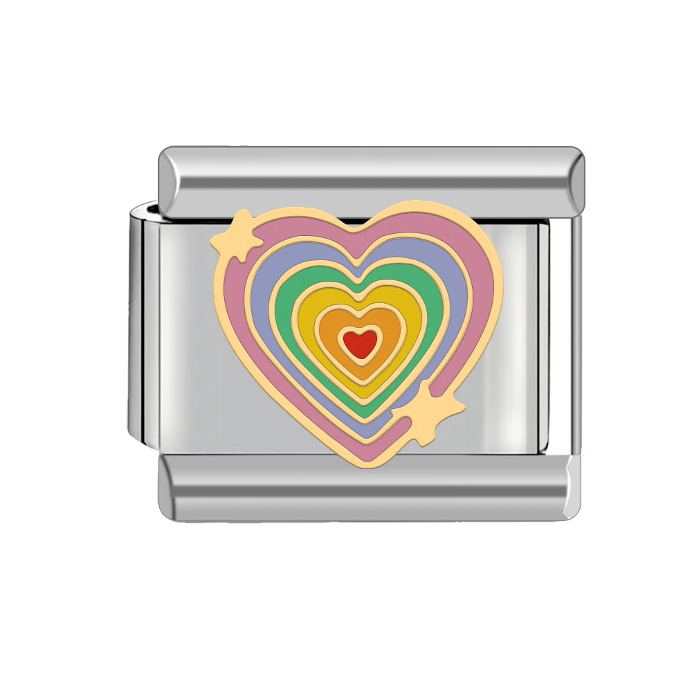 Barevné srdce s hvězdami