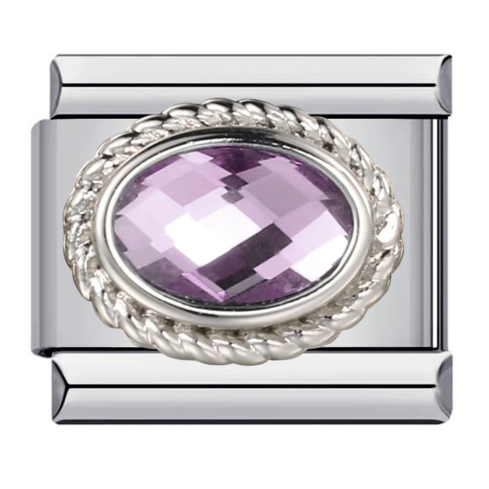 Světle fialový gem stříbrný