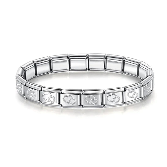 Klasický náramek Charm s dvojitým srdcem