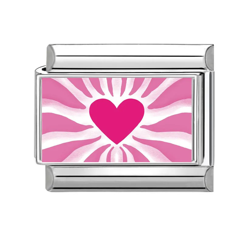 Růžové srdce s paprsky