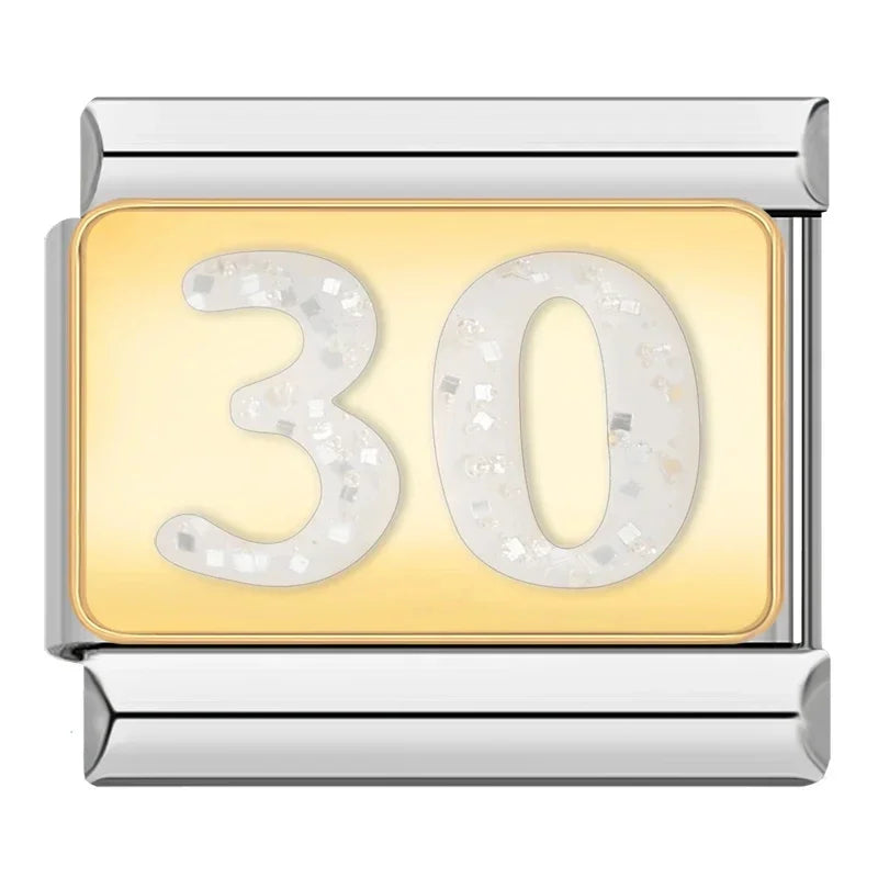 Číslo 30 se třpytkami
