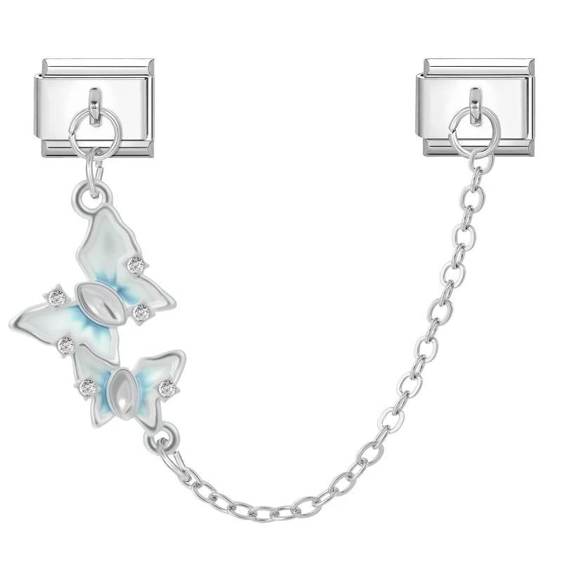 Chain dvojitý světle modrý motýl