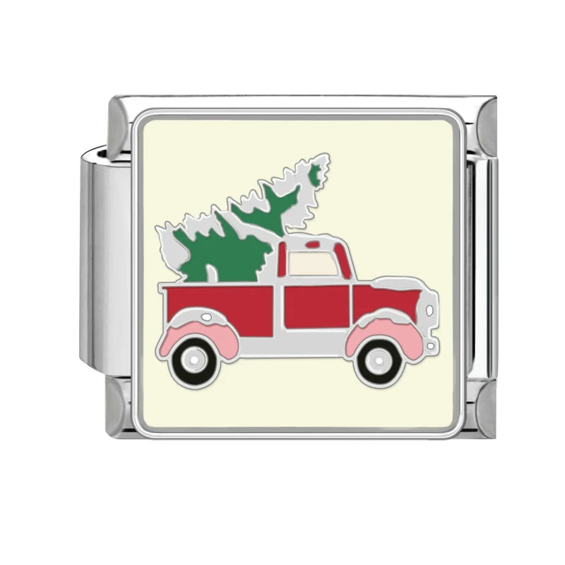 Auto s vánočním stromkem