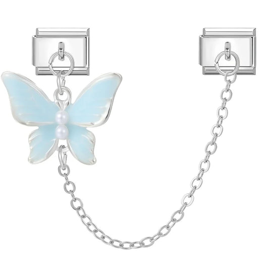 Chain světle modrý motýl