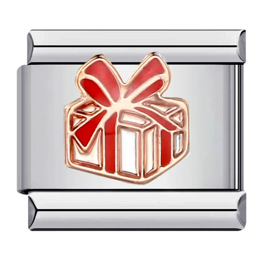 Červeno bílý vánoční dárek