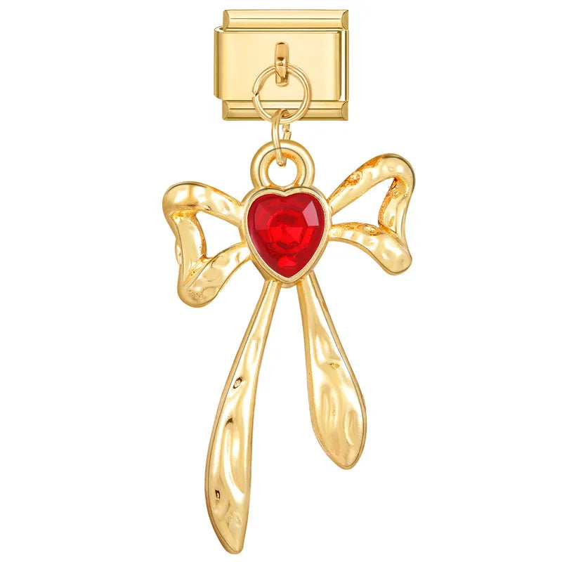 Visící mašle s gem srdcem