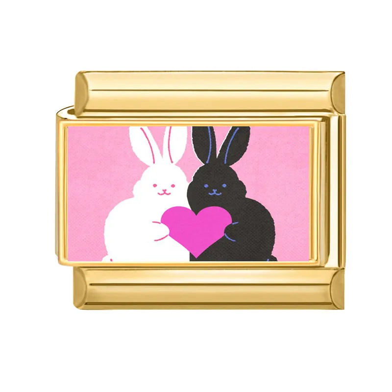 Bílý a černý zajíček zlaté