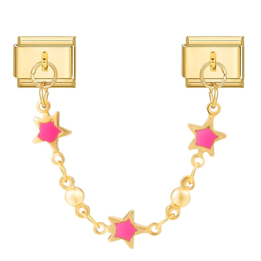 Chain růžové hvězdy zlatý