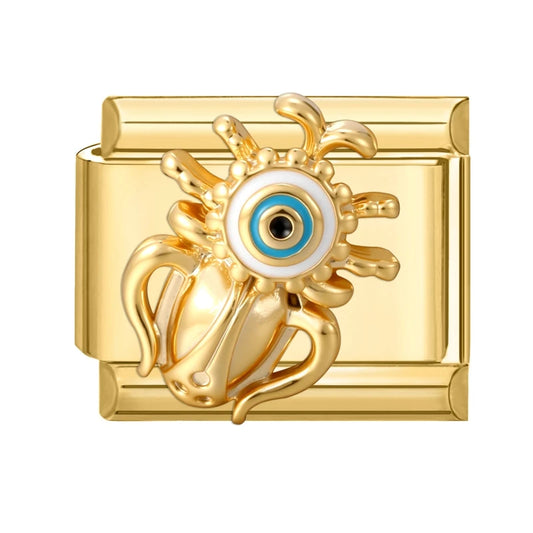 Brouk s evil eye zlatý