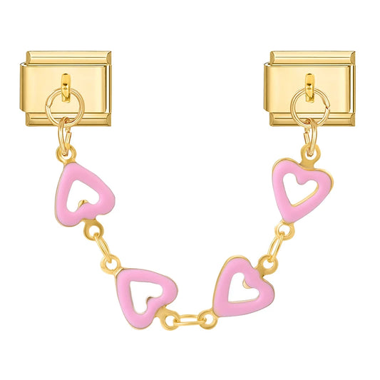 Chain růžová srdíčka