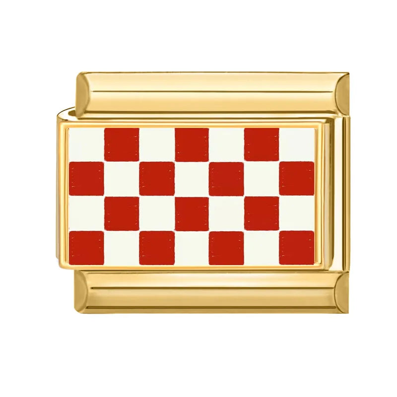 Červeno-bílá šachovnice zlaté