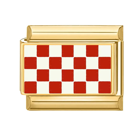 Červeno-bílá šachovnice zlaté