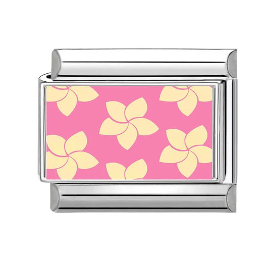 Žluté květiny na růžovém pozadí