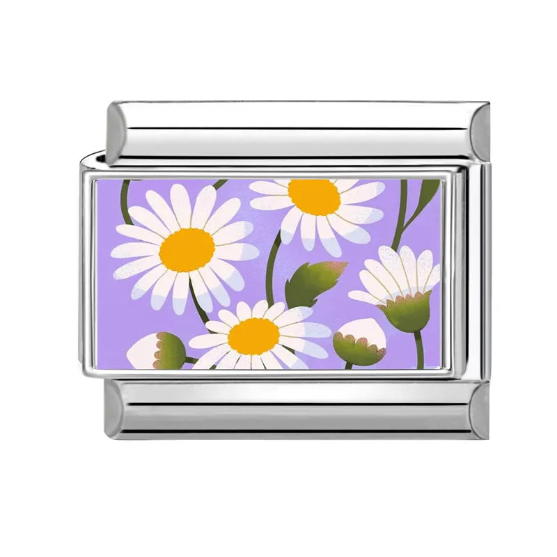 Kopretina na fialovém pozadí