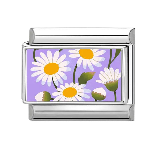 Kopretina na fialovém pozadí