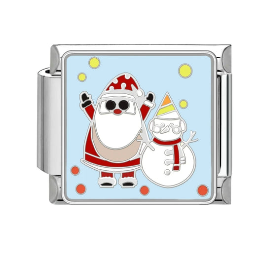 Cool Santa Claus se sněhulákem