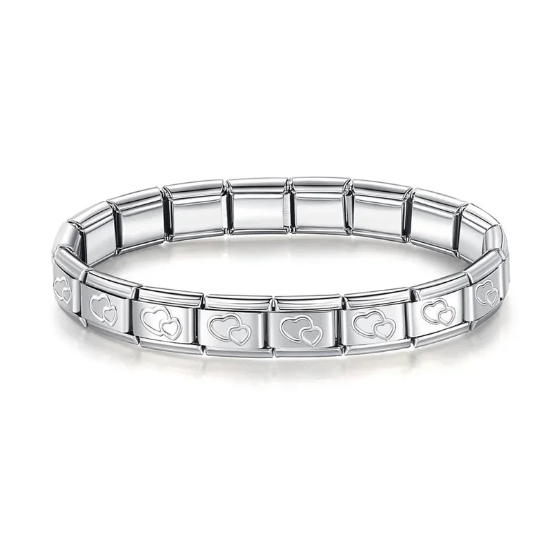 Klasický náramek Charm s dvojitým srdcem