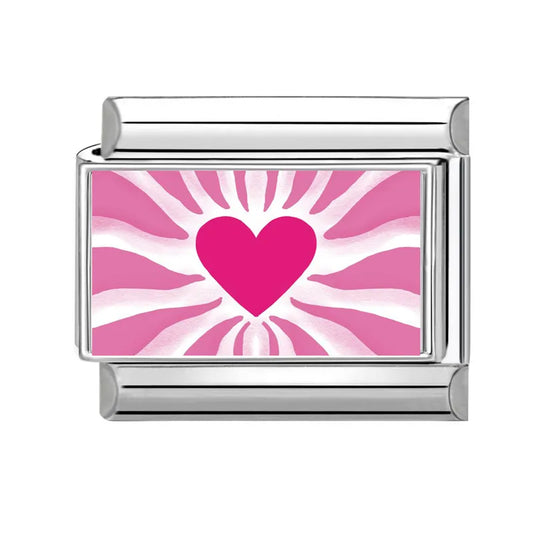 Růžové srdce s paprsky