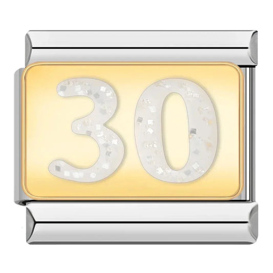 Číslo 30 se třpytkami