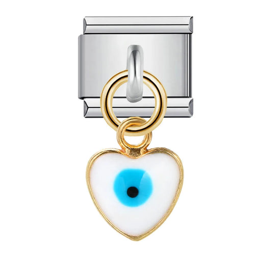 Visící evil eye srdce