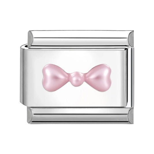 Růžová perlová mašle