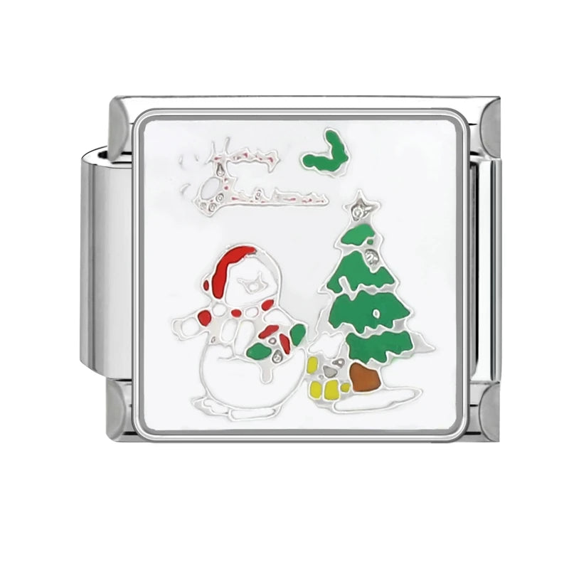 Sněhulák s vánočním stromem