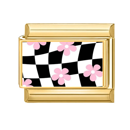 Šachovnice s květinami zlaté